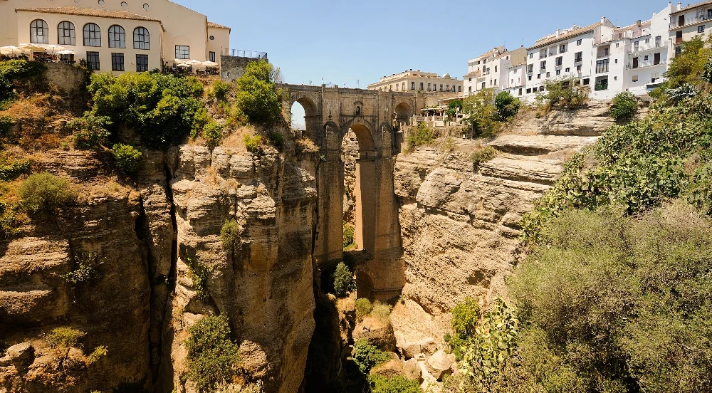 The Puente Nuevo of Ronda seen from different viewpoints over the Tajo gorge
